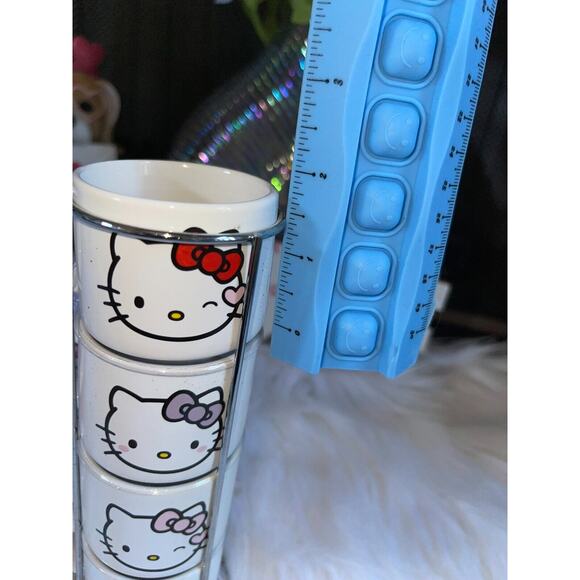 Set of Four Sanrio Hello Kitty 3oz Stacking Espresso Mugs in a Stacked Tower - Picture 8 of 8
